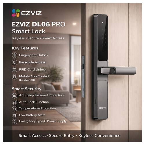 EZVIZ DL06 Smart Fingerprint Lock with 3585 Lock Body
